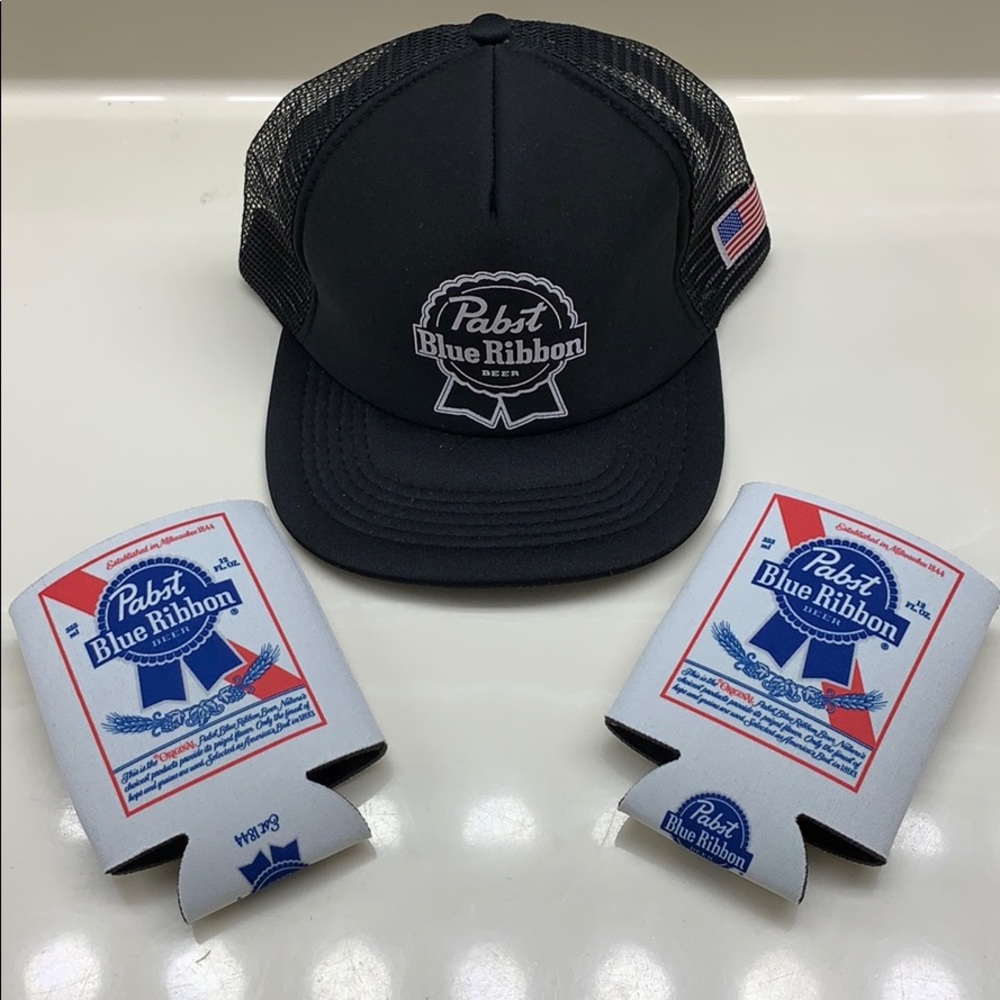 Unisex Black Pabst Blu Ribbon / PBR Trucker Hat